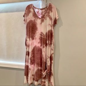 Pink tie dye midi dress size small